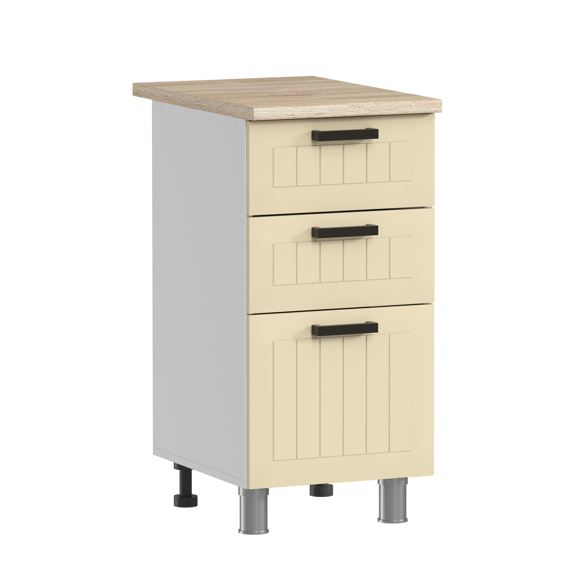 МК Аленушка Н3Я 400 Орхидея Крем, скоба черная (со столешницей)