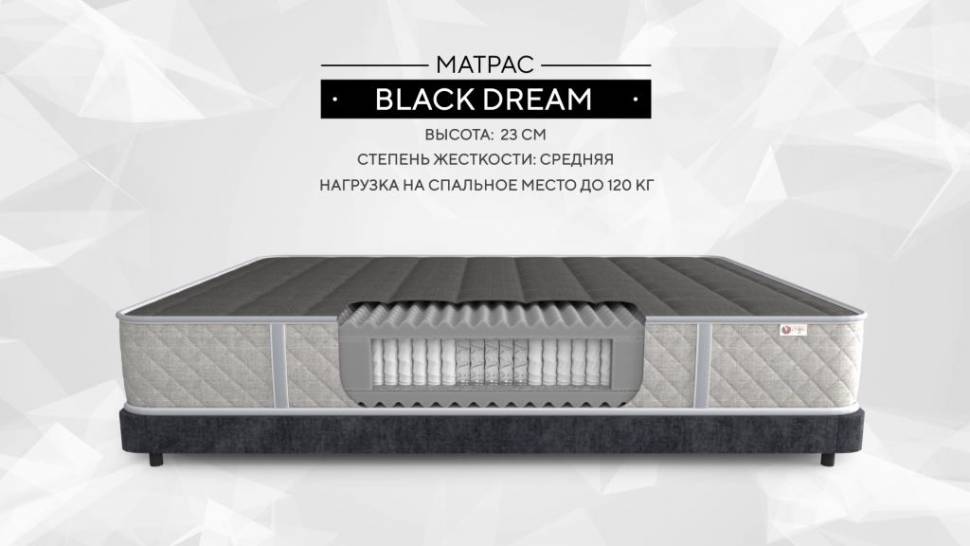 Серый матрас Black Dream