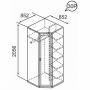 Ника-Люкс 30Р Шкаф угловой для одежды с зеркалом