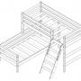 Угловая кровать «Соня» с наклонной лестницей