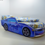 Кровать Мустанг Премиум Синяя с подсветкой и матрасом