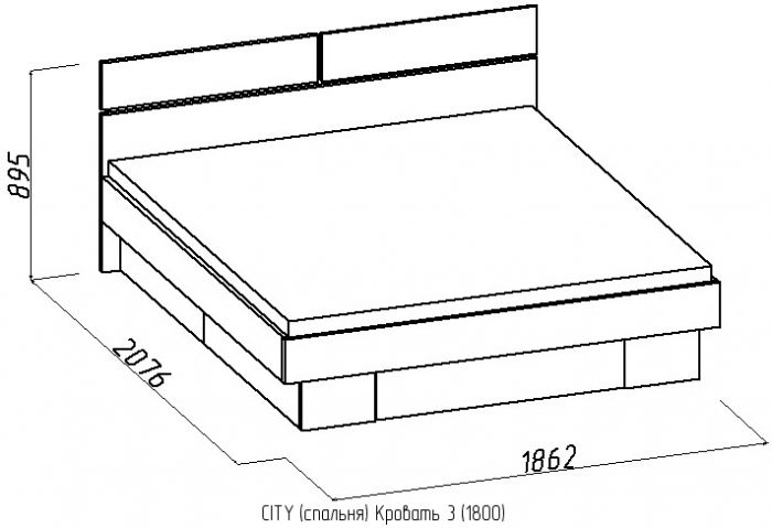 Кровать 180х200 чертеж