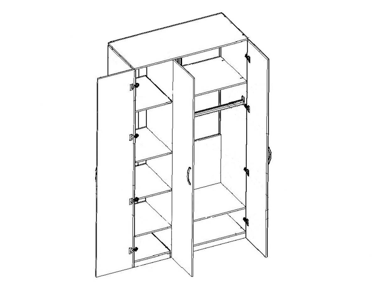 Сборка 3 х створчатый. Шкаф комбинированный 4-х дверный ШБ-4 (77х37х200 светло-серый) (00-00094492). Шкаф ЛД 680.090.000. 006 Трехстворчатый.